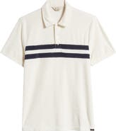 Faherty Cabana Surf Stripe Terry Cloth Polo