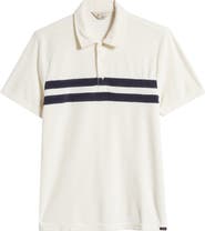Faherty Cabana Surf Stripe Terry Cloth Polo