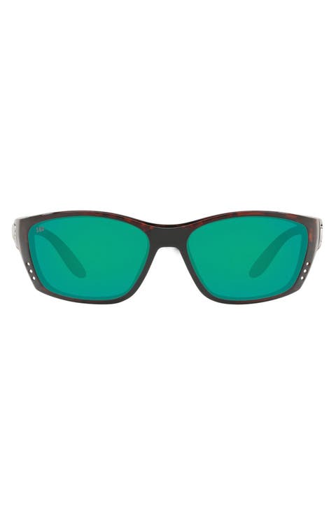 64mm Oversize Polarized Rectangular Sunglasses