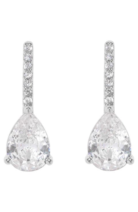 Cape May Pavé Cubic Zirconia Pear Drop Earrings