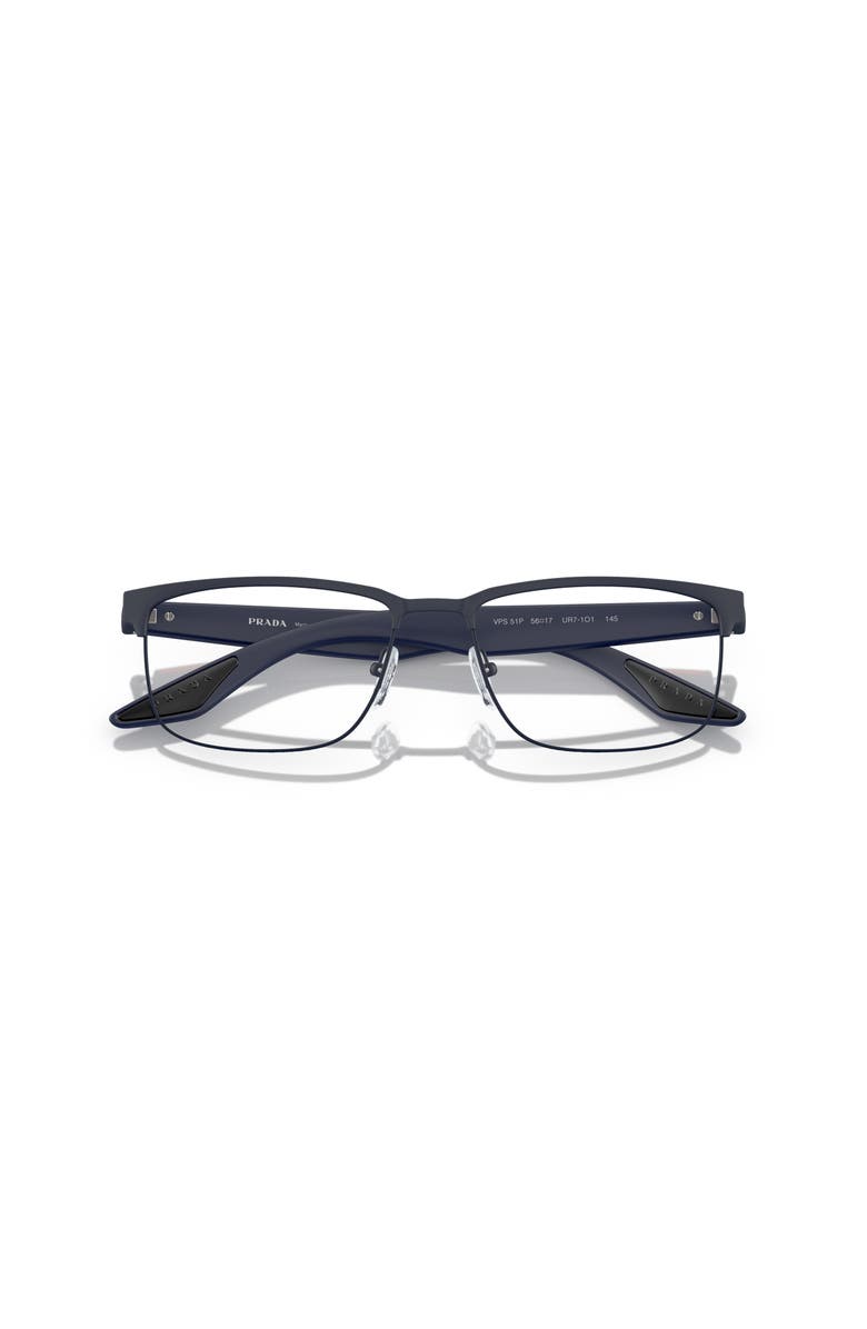 Prada Linea Rossa 54mm Rectangle optical glasses, Alternate, color, Blue