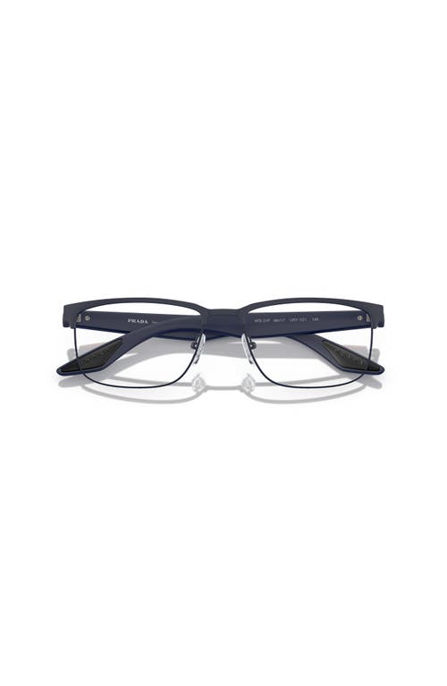 Prada Linea Rossa 54mm Rectangle Optical Glasses In Blue