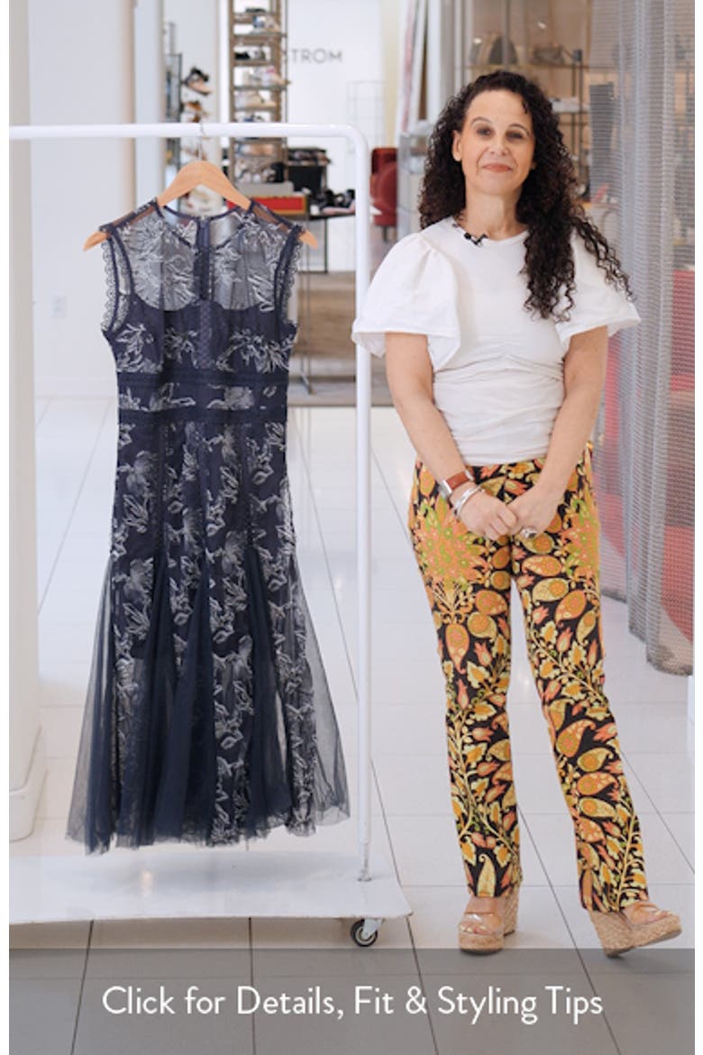 Serenity Floral Jacquard Godet Pleat Cocktail Midi Dress video