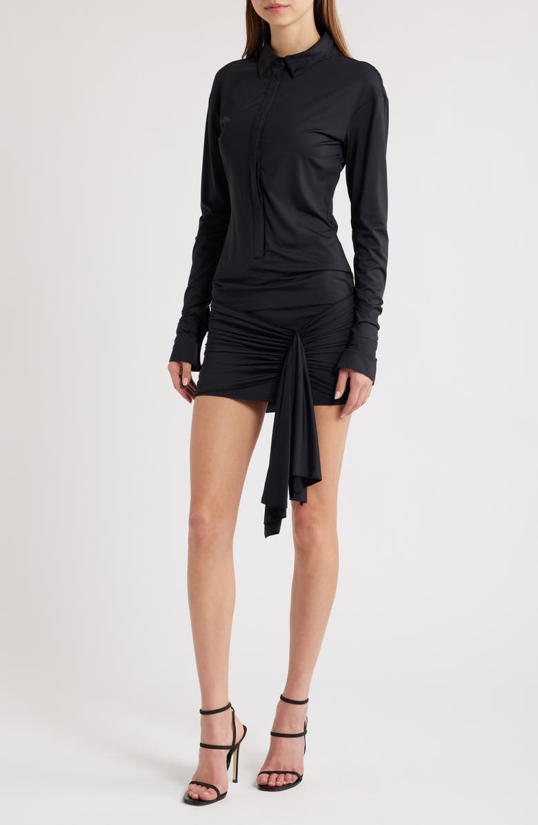 LIONESS Soho Long Sleeve Mini Shirtdress | Nordstromrack