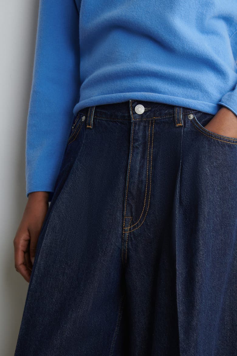 Twine Barrel-Leg Jeans, Alternate, color, DARK BLUE