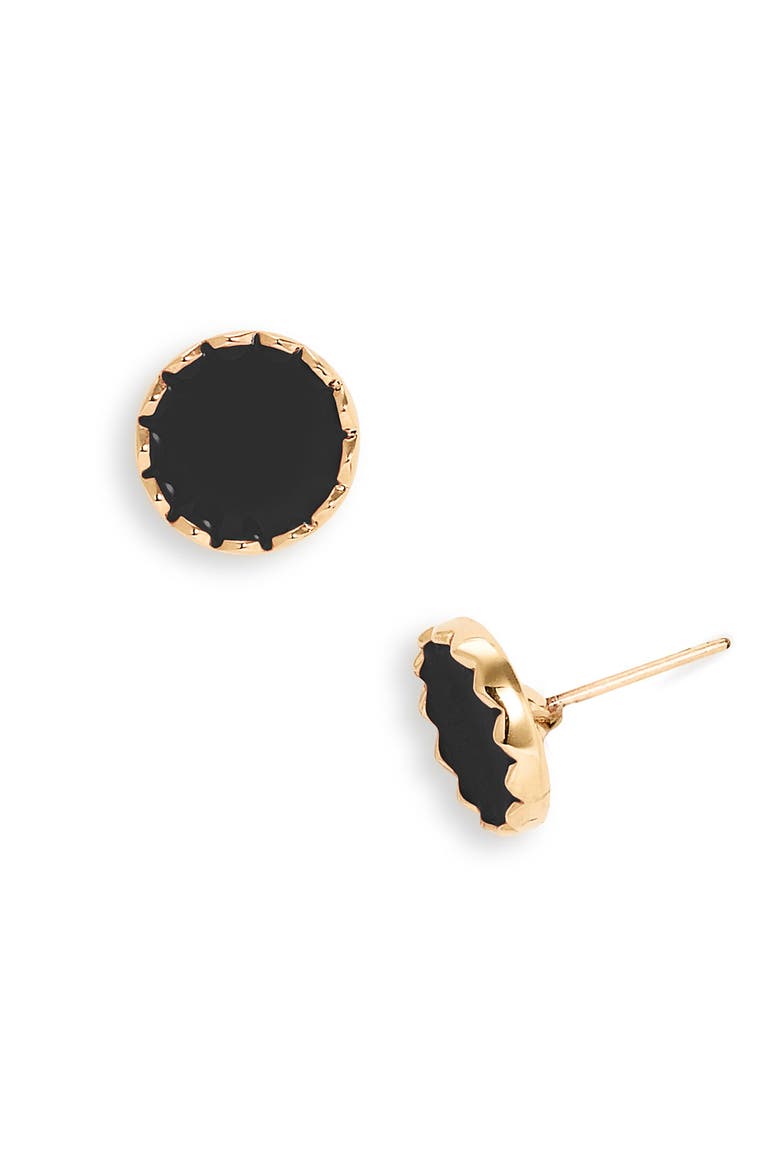 'dot to dot' stud earrings, Main, color, BLACK