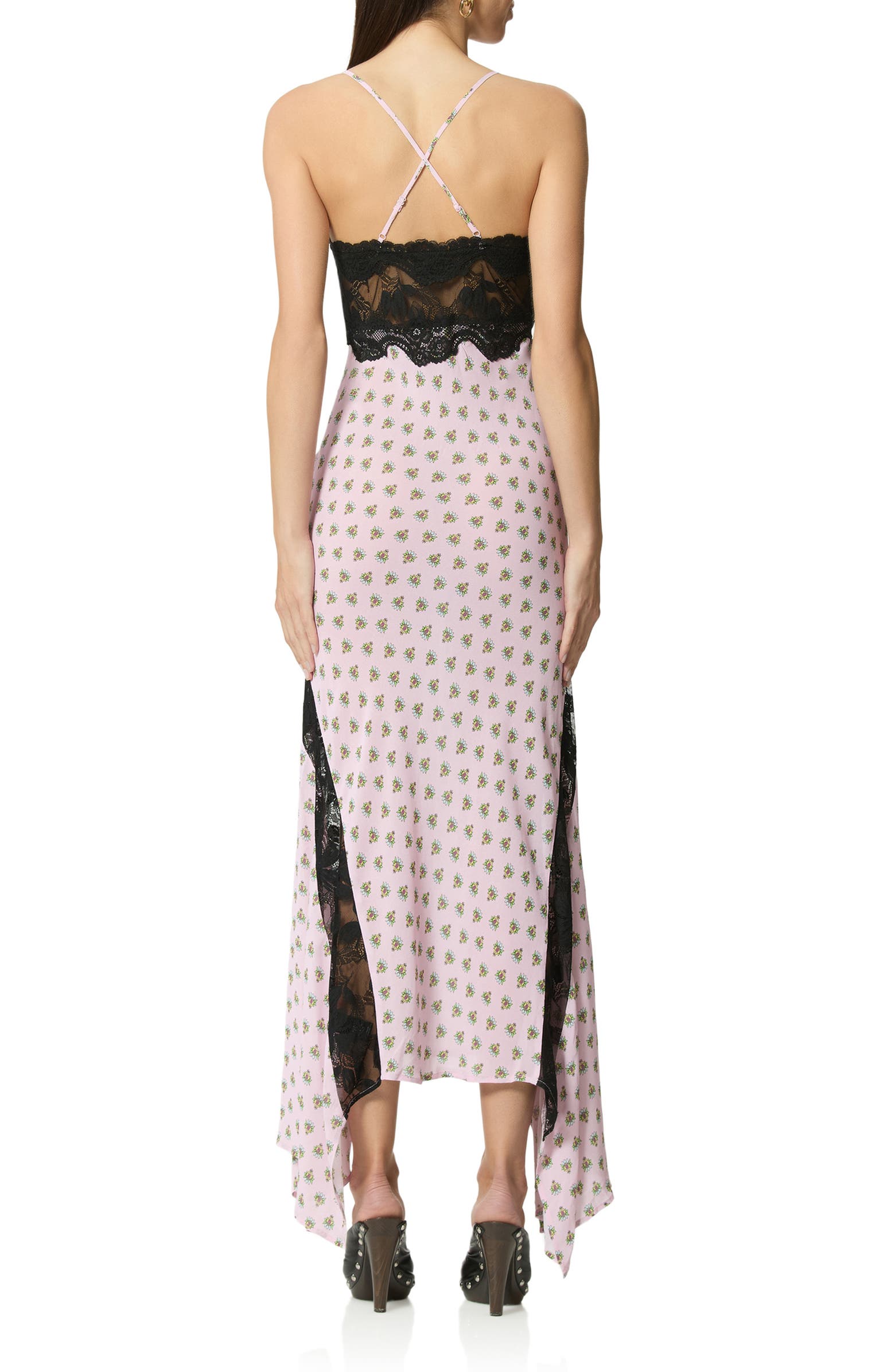 AFRM Vince Crocus Scarf Print Lace Detail Slipdress | Nordstrom