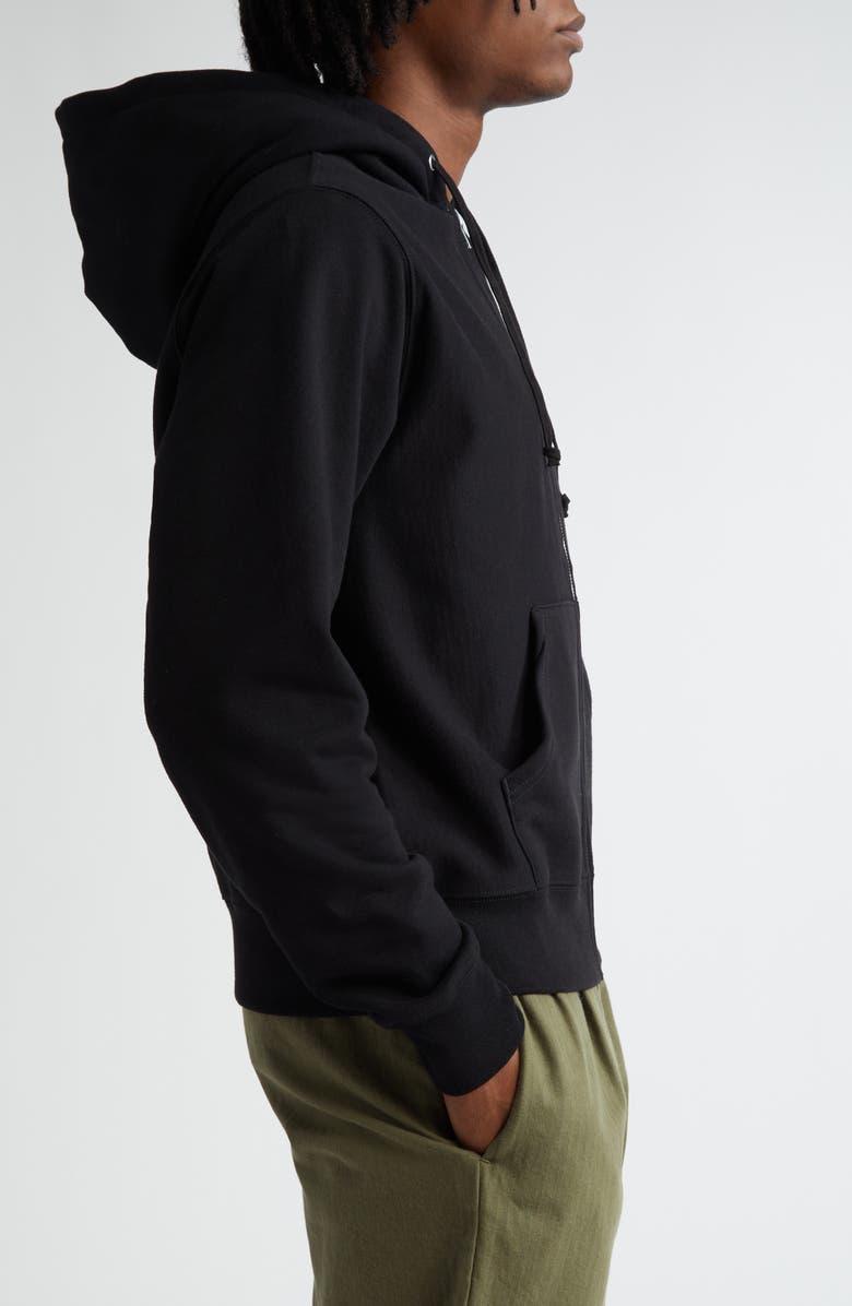 Noah Lightweight Cotton Zip Hoodie, Alternate, color, Black