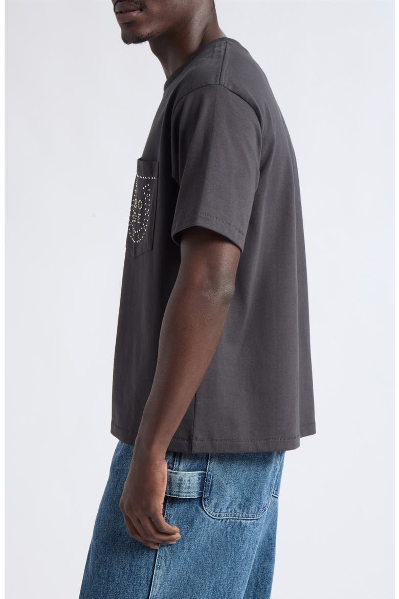 Stud Horseshoe Cotton Pocket T-Shirt, Alternate, color, BLACK