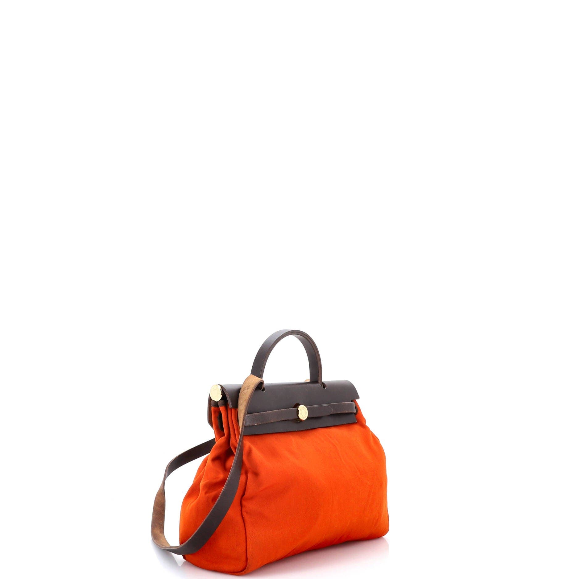 Pre-Owned Hermes Herbag Toile and Leather PM, Alternate, color, Orange