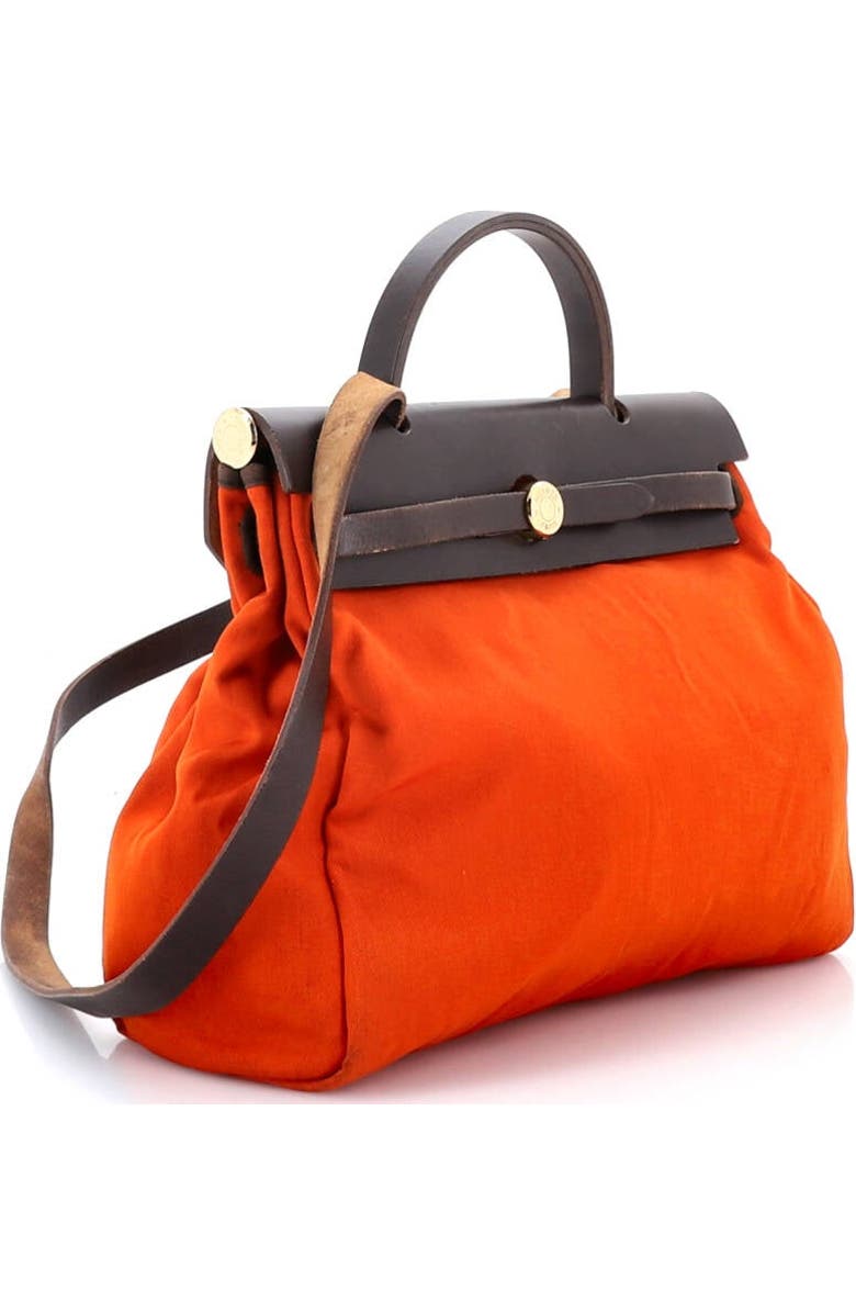 Pre-Owned Hermes Herbag Toile and Leather PM, Alternate, color, Orange