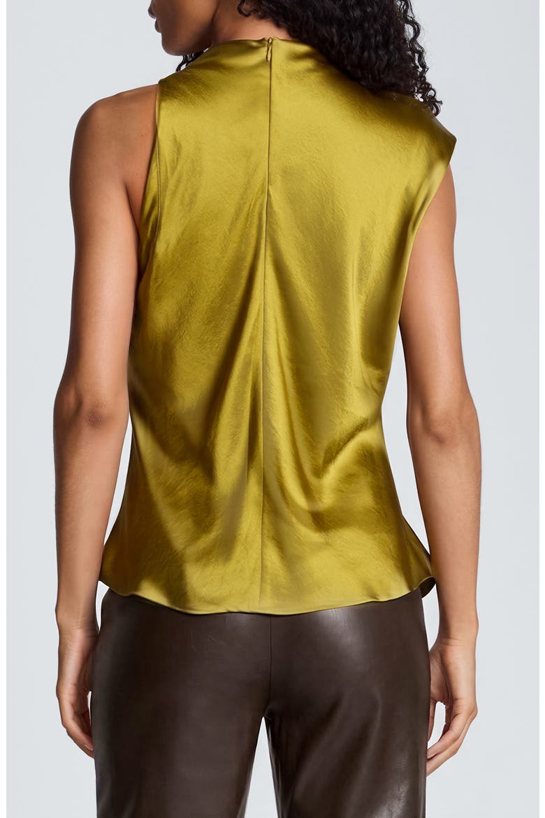 Draped Asymmetric Satin Blouse, Alternate, color, PICHOLINE