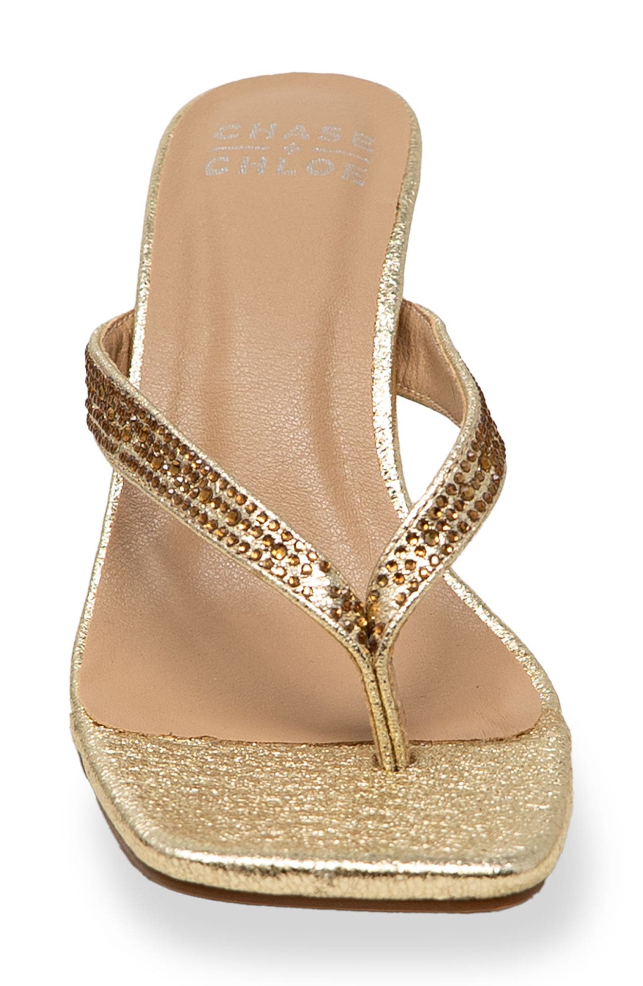Vixxy Embellished Toe Post Sandal, Alternate, color, GOLD