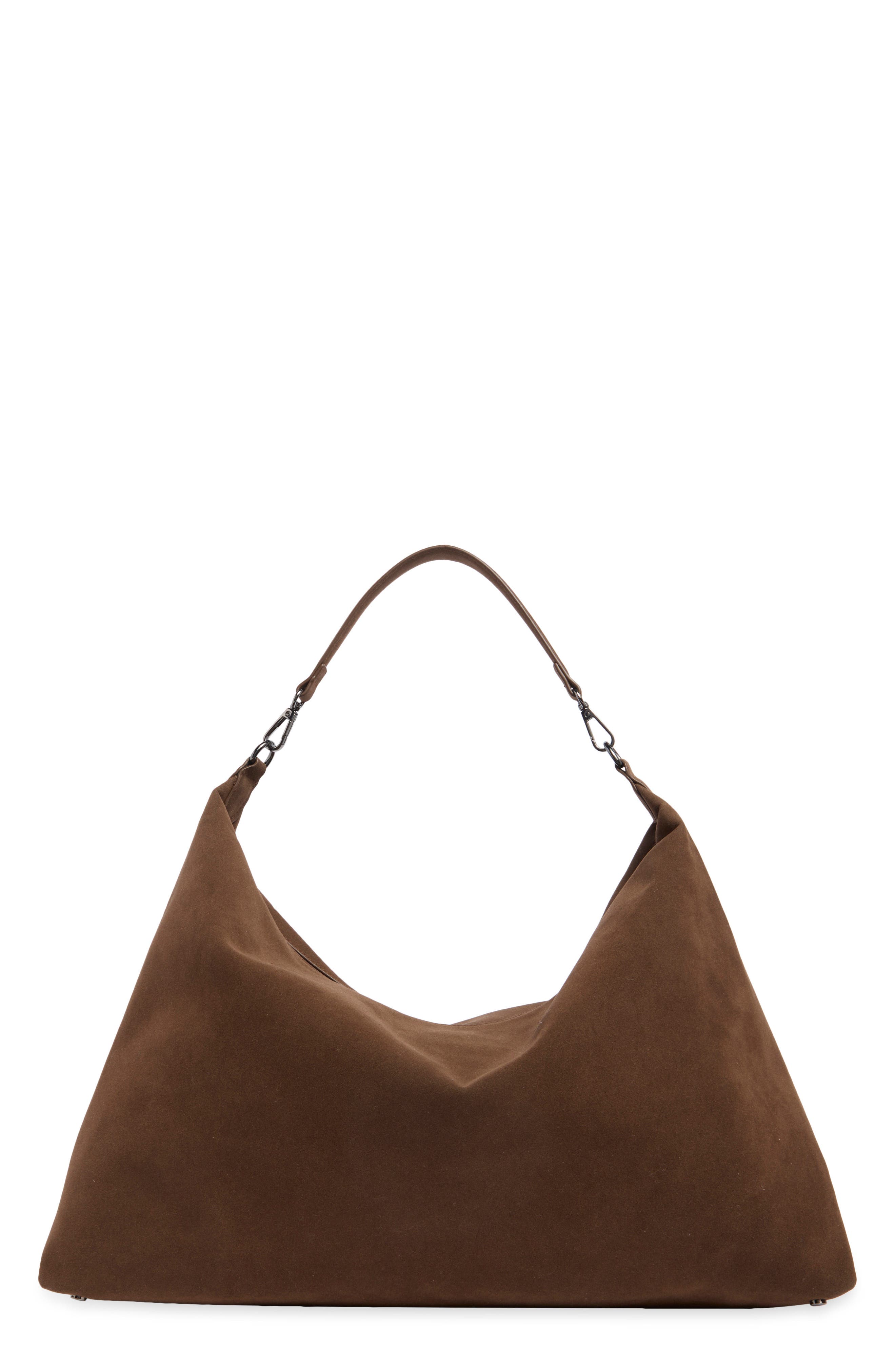 Bcbg Faux Suede Hobo Bag In Chocolate