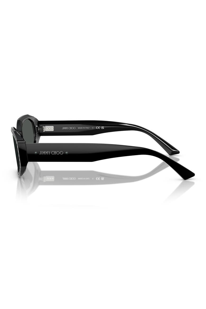 56mm Oval Sunglasses, Alternate, color, BLACK SILVER
