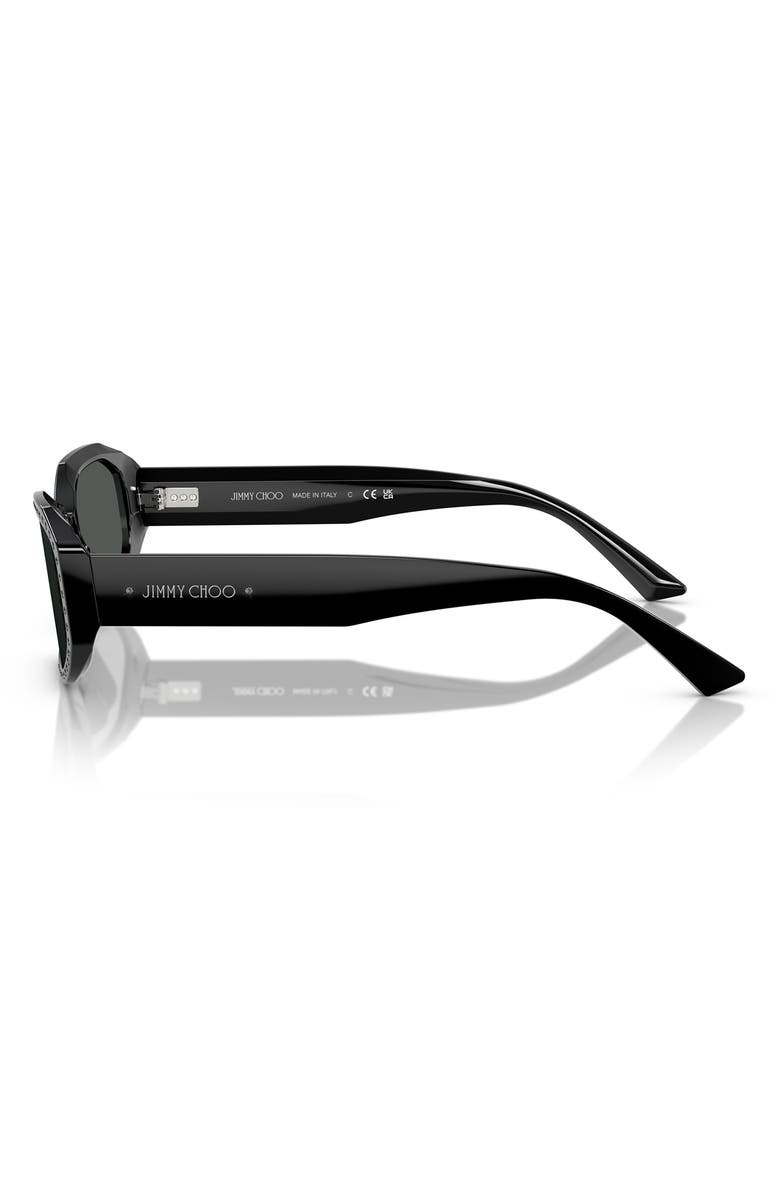 Jimmy Choo 56mm Oval Sunglasses, Alternate, color, Black Silver