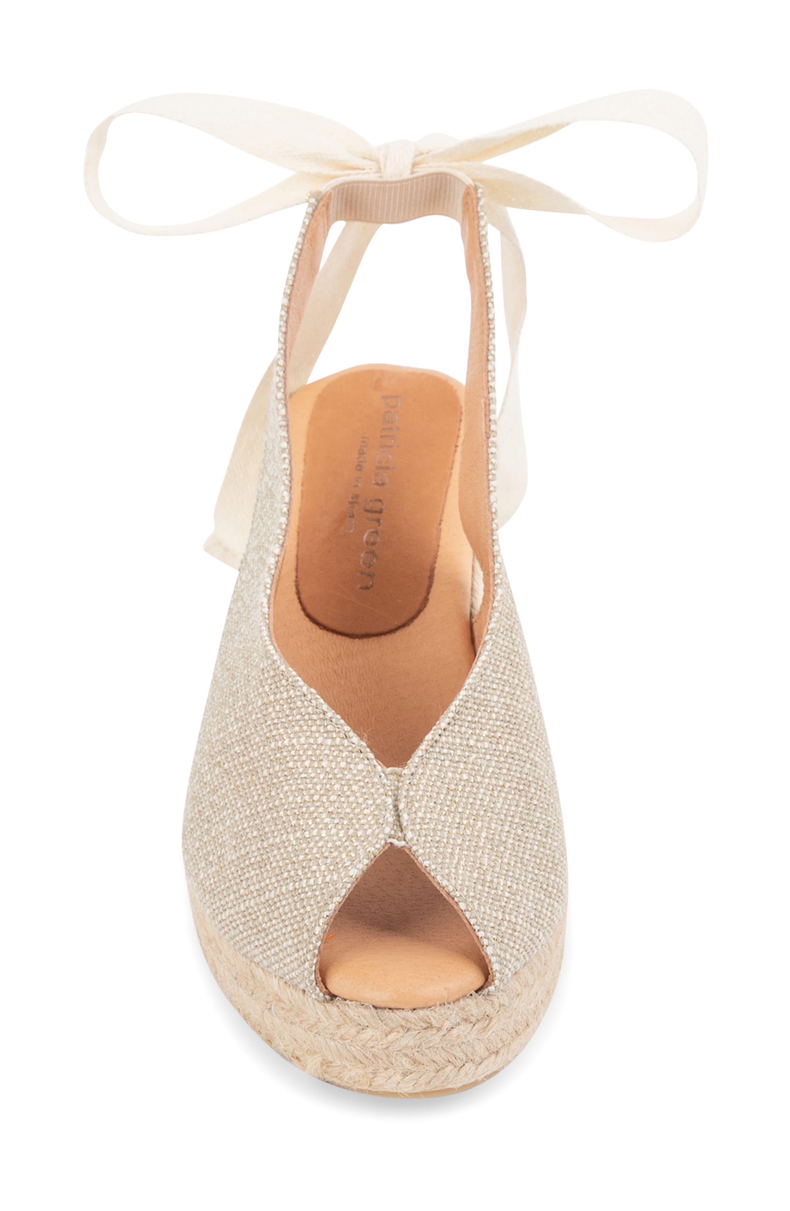 patricia green Dolce Espadrille Wedge Sandal, Alternate, color, Natural Lurex