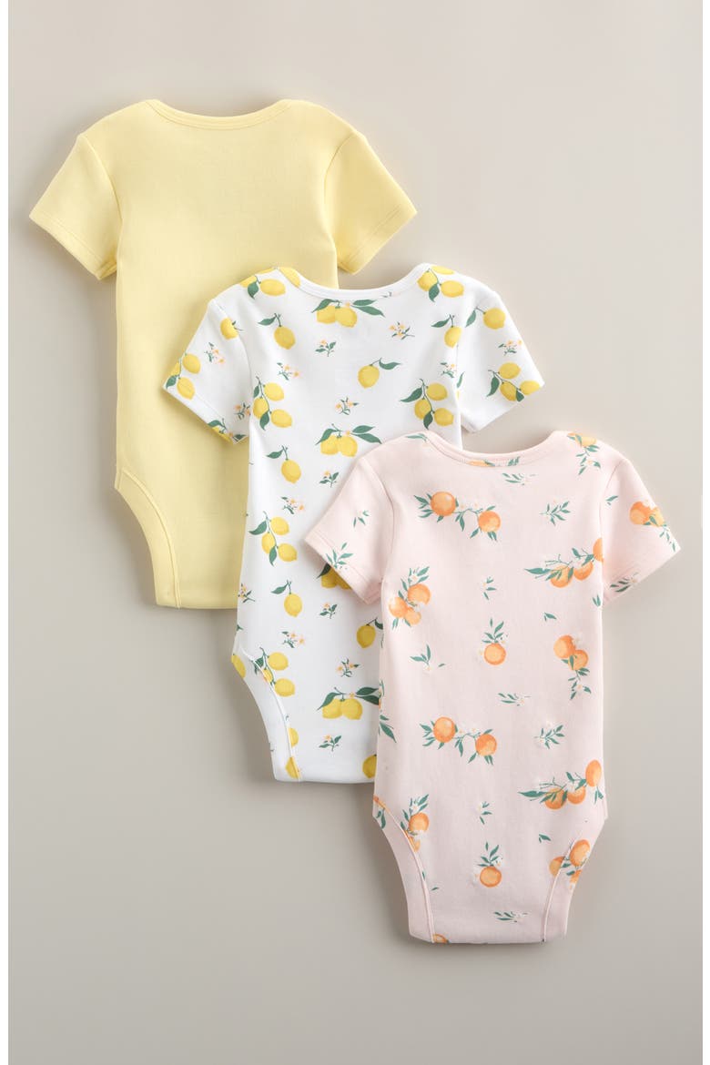 Grow With Me 3-Pack Assorted Bodysuits, Alternate, color, PINK- YELLOW CITRUS PACK