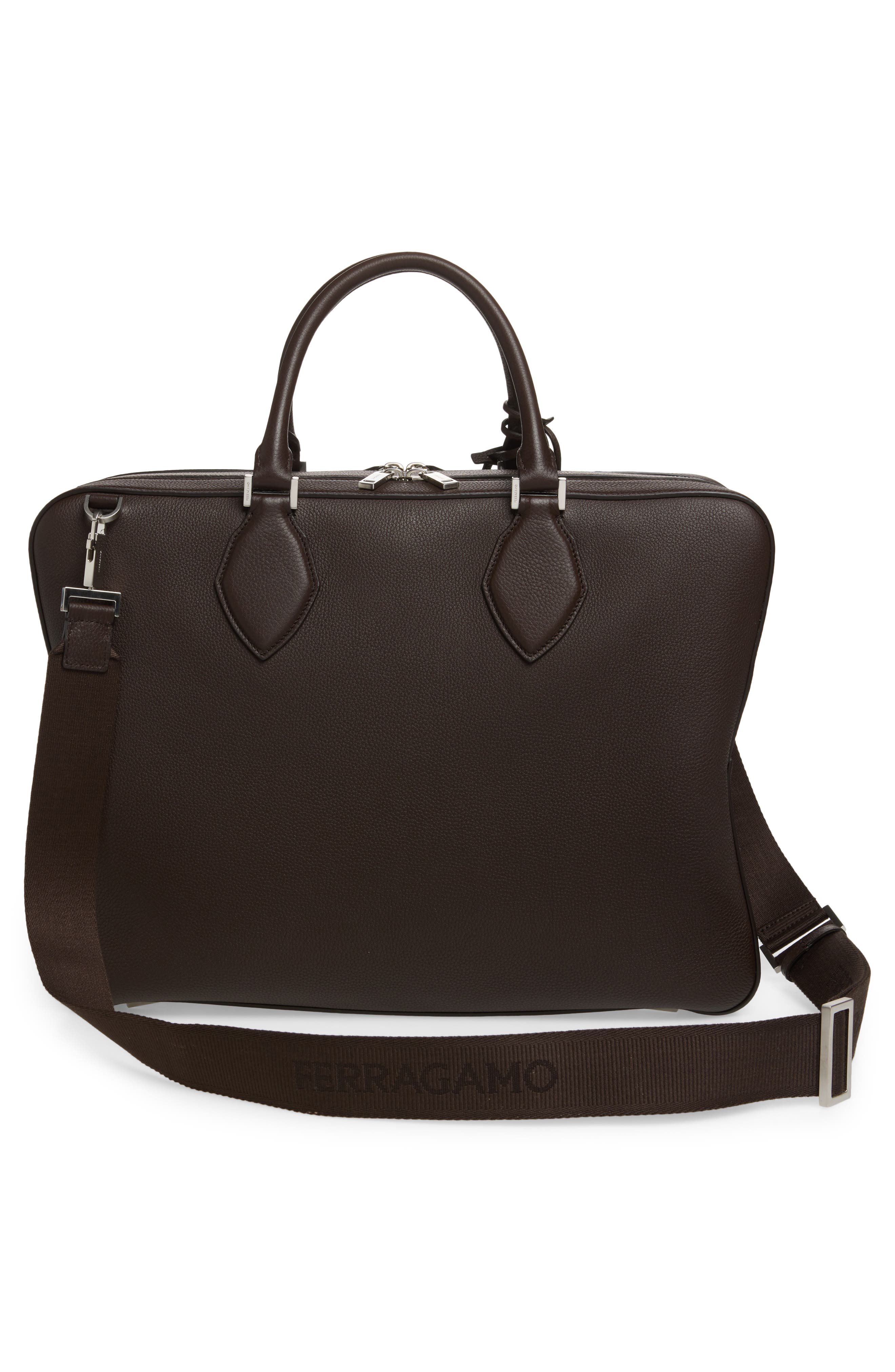 FERRAGAMO Star Leather Tote, Alternate, color, Testa Di M Testa Di Moro