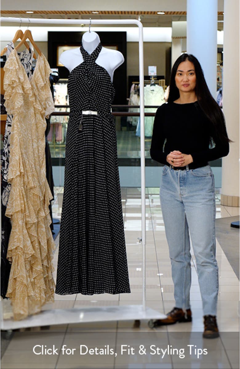 Polka Dot Belted Georgette Gown, sales video thumbnail