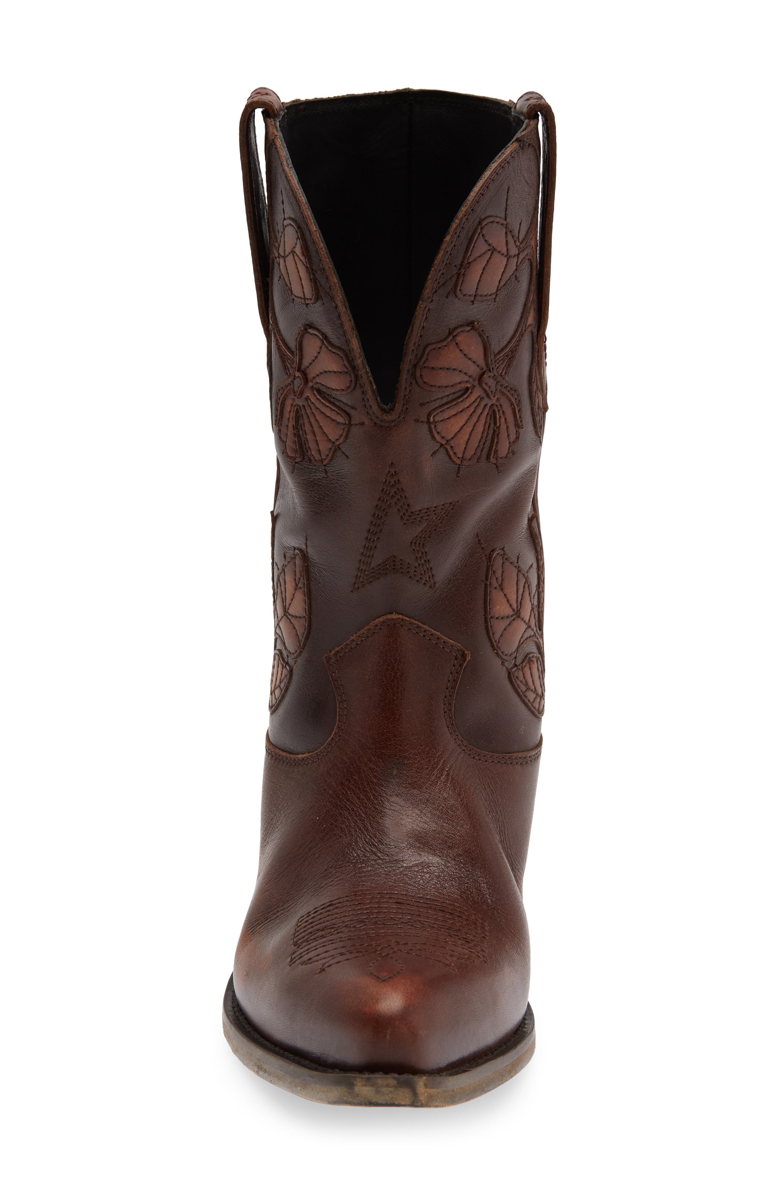 Golden Goose Wish Star Short Western Boot, Alternate, color, Dark Brown