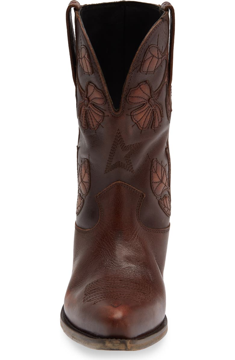 Golden Goose Wish Star Short Western Boot, Alternate, color, Dark Brown