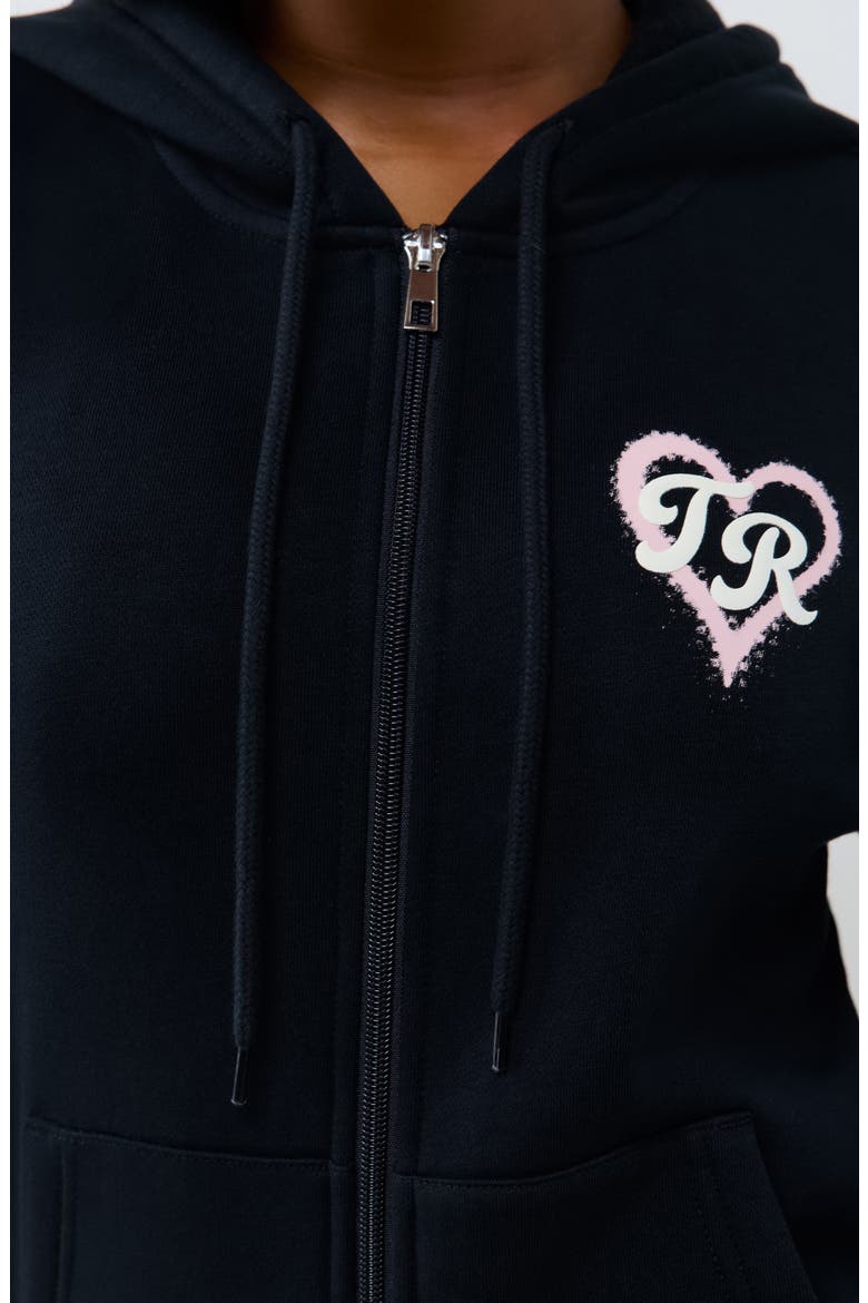 True Love Classic Full Zip Hoodie, Alternate, color, JET BLACK