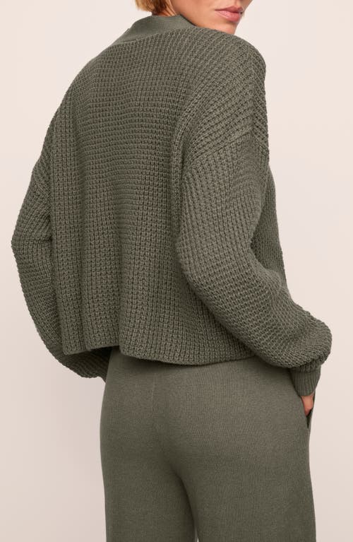 Eberjey Waffle Knit Crop Cardigan In Multi