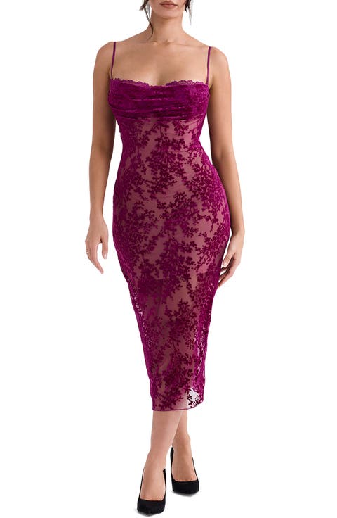 Ione Floral Devoré Corset Dress