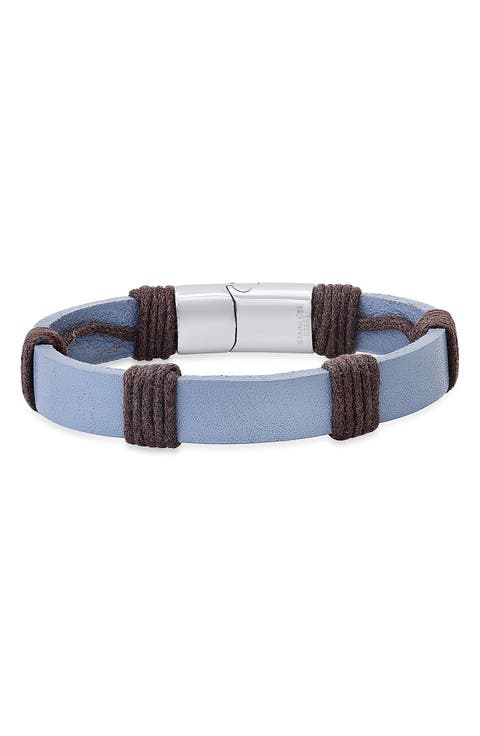 Men's Leather & Thread Bracelet