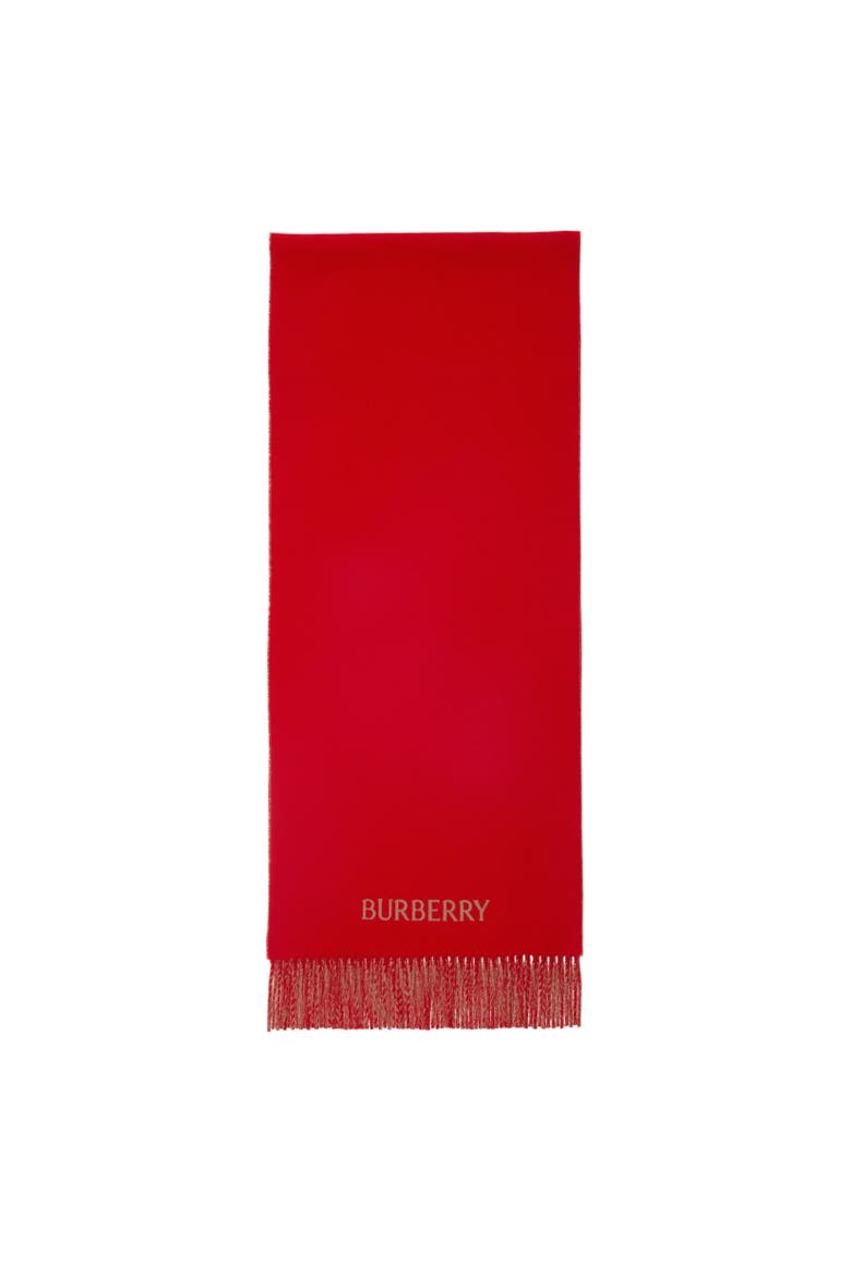 Reversible Knight Cashmere Scarf, Alternate, color, Pillar red/camel beige