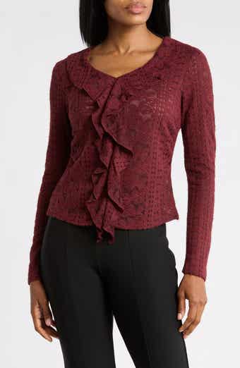 Ruffle V-Neck Sweater