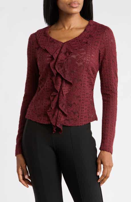 Ruffle V-Neck Sweater