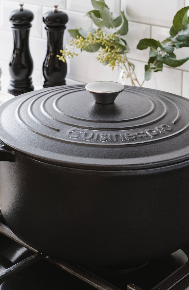 Cuisine::pro<sup
®</sup
LE CONNOISSEUR 6.6 Qt. Round French Oven, Alternate, color, Black