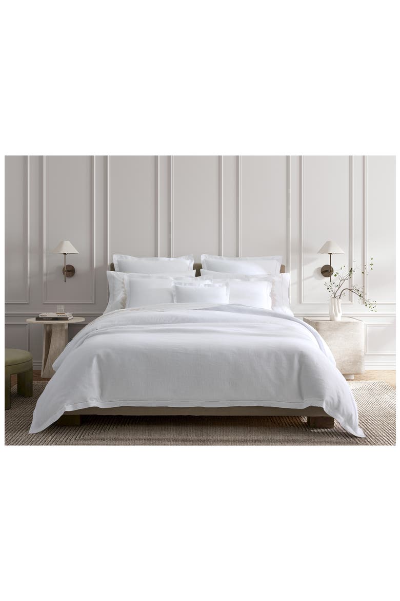 Roman Hemstitch Linen Sham, Alternate, color, WHITE