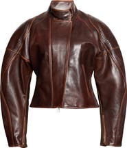 Helmut Lang Glossy Leather Saddle Jacket