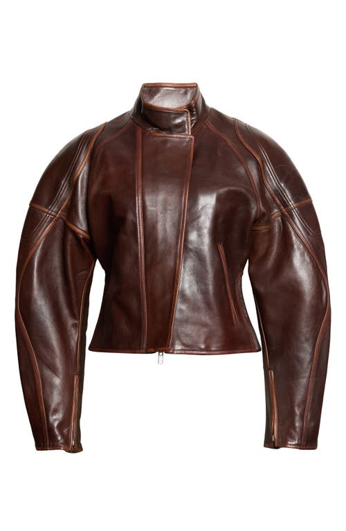 Helmut Lang Leather Saddle Jacket Saddle In Brown