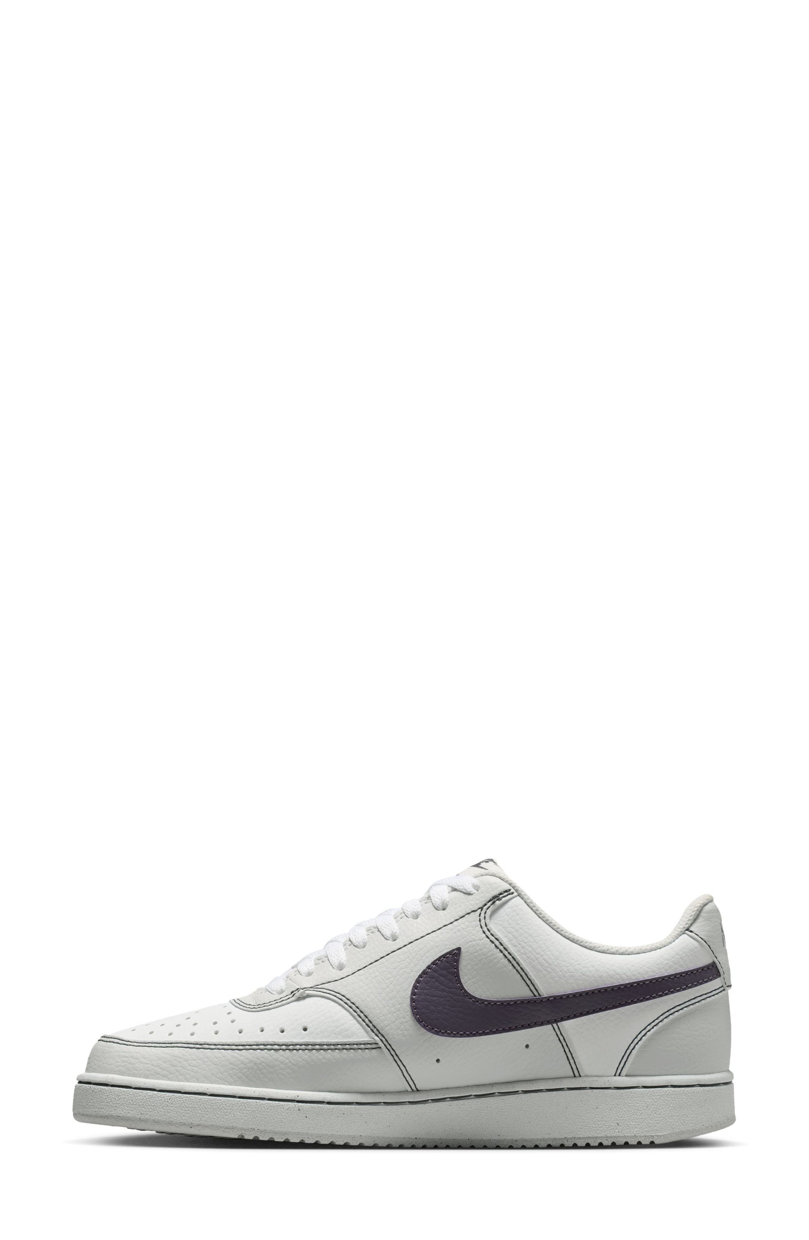 Nike Court Vision Low Sneaker, Alternate, color, Vast Grey/ Dark Raisin/ White