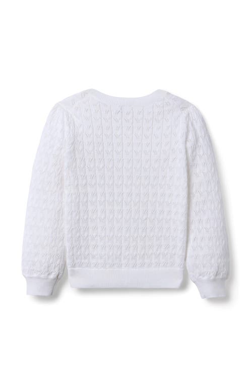 Shop Janie And Jack Pointelle Cardigan In White