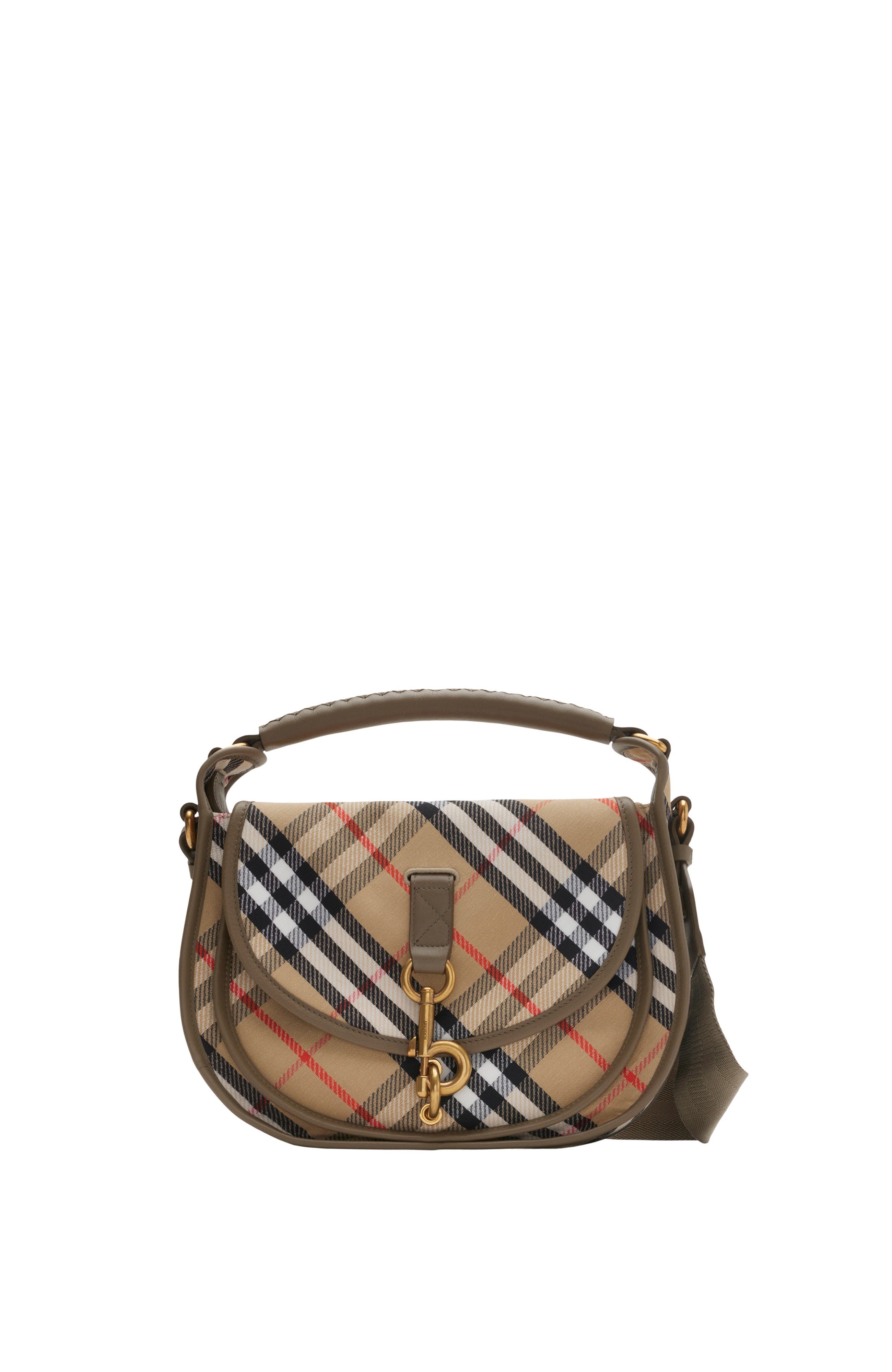 Burberry Small B Clip Messenger Bag, Main, color, Sand