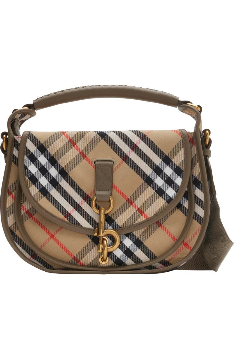 Burberry Small B Clip Messenger Bag, Main, color, Sand