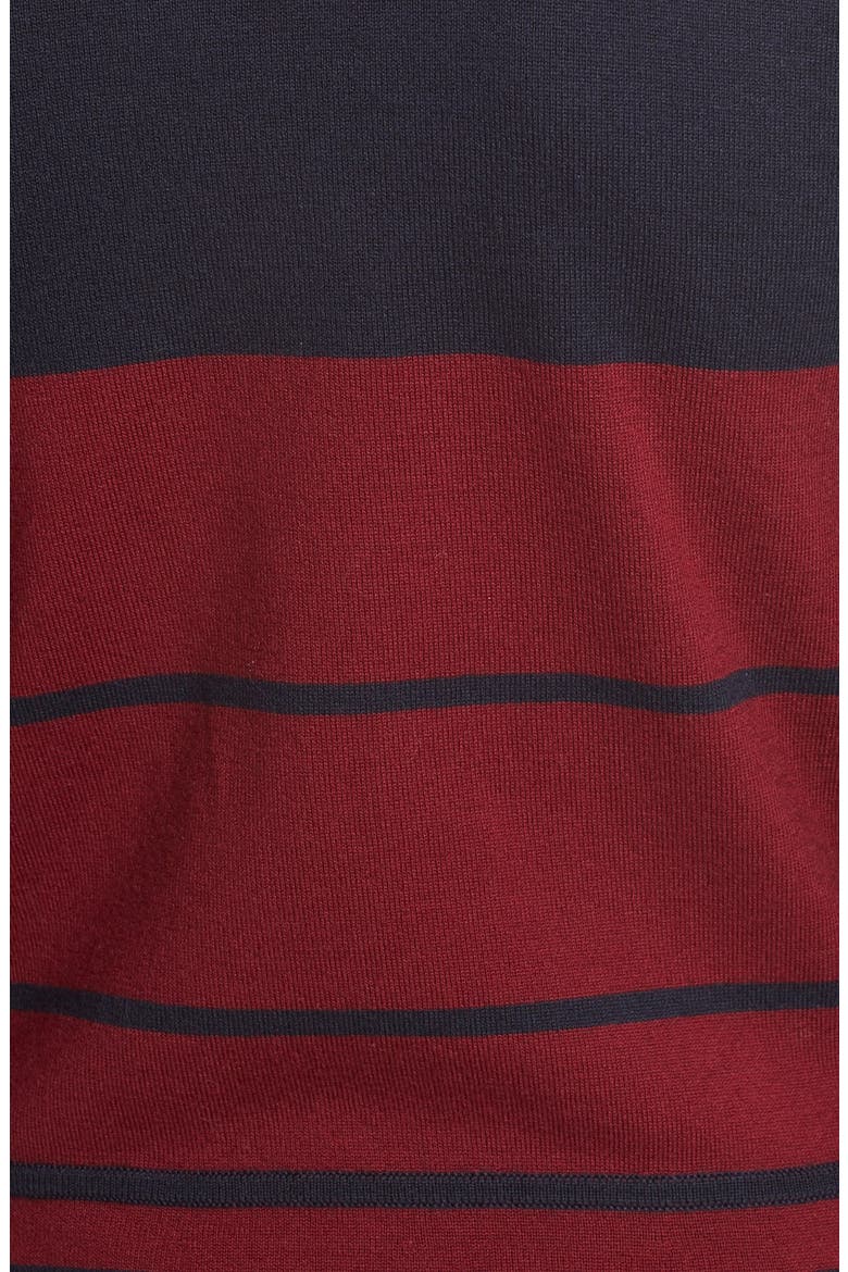 Stripe Asymmetrical Peplum Merino Sweater, Alternate, color, RED AGATE LYON STRIPE