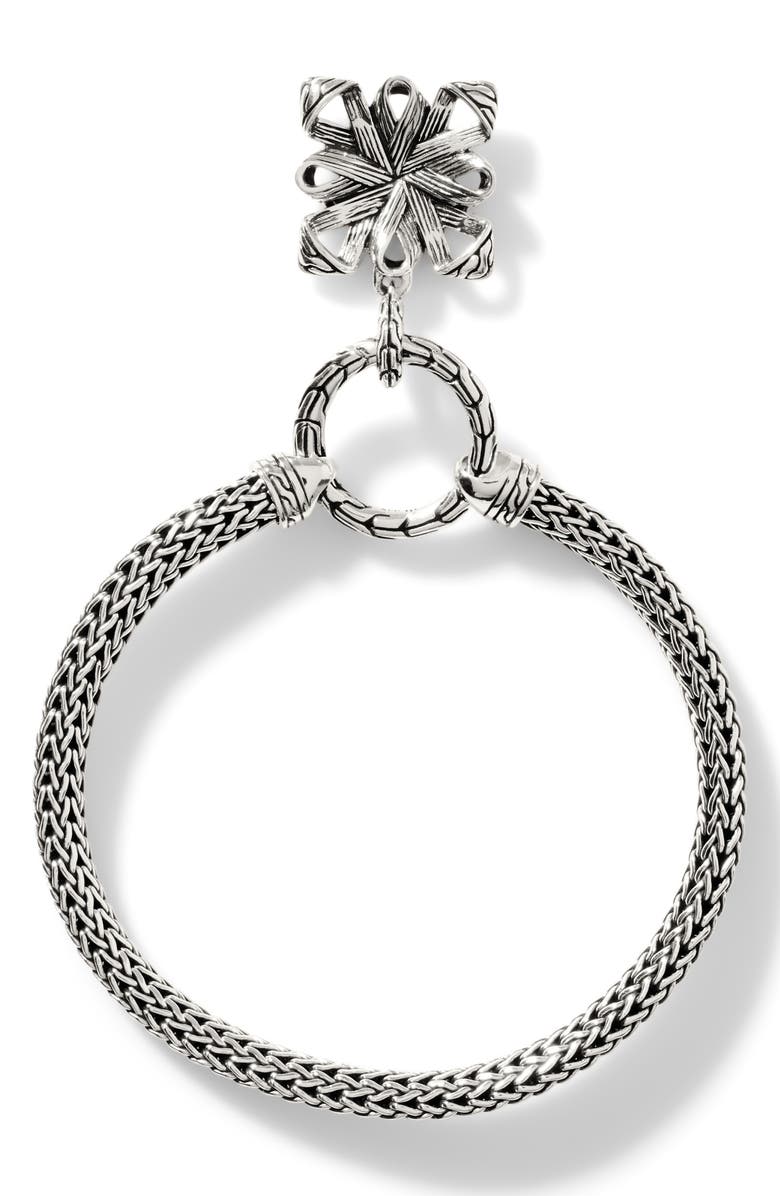 John Hardy Classic Chain Floral Pendant Rope Bracelet, Alternate, color, Silver