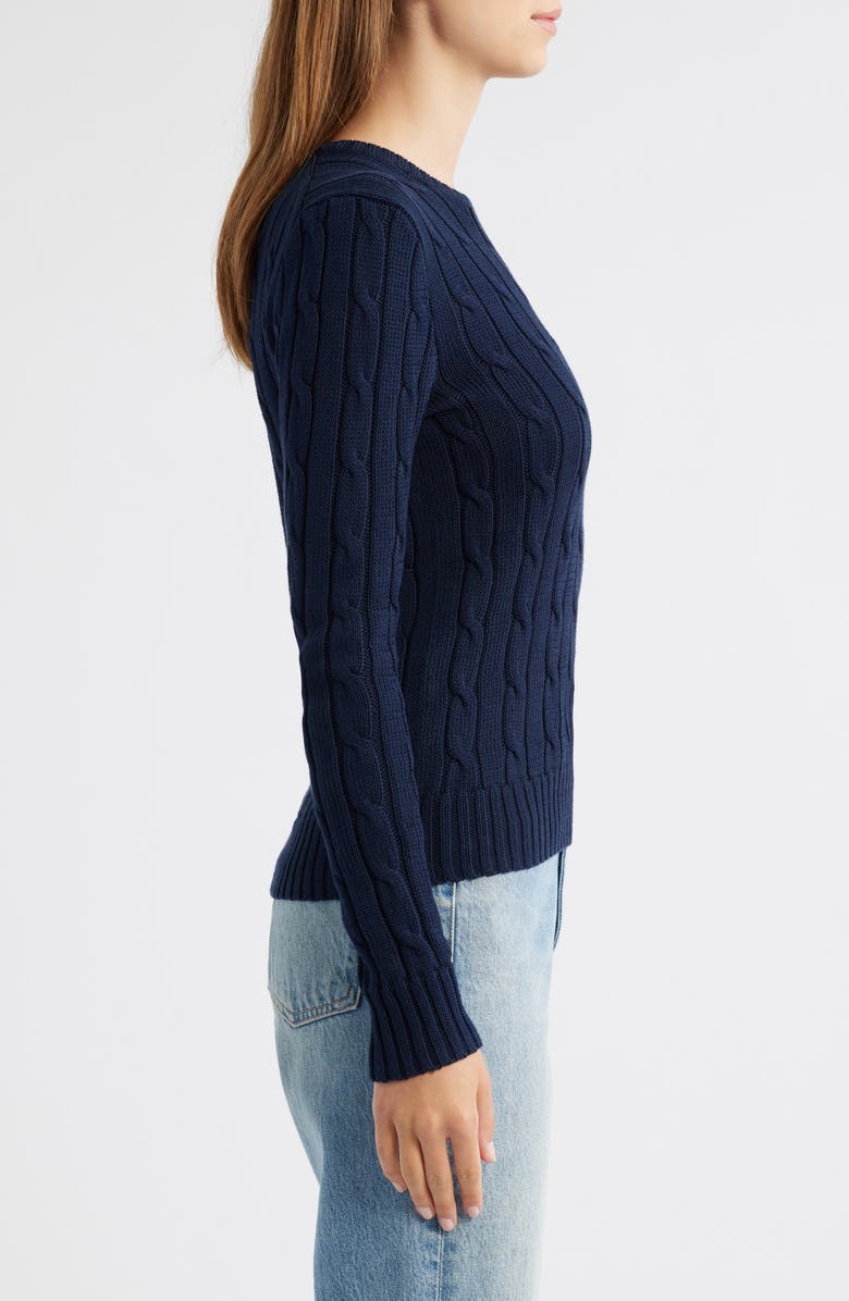 Polo Ralph Lauren Cotton Cable Knit Sweater, Alternate, color, Blue