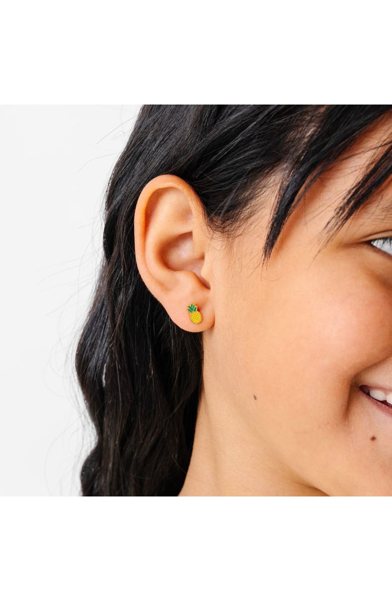 Pip Pop Pineapple Stud Earrings, Alternate, color, Yellow
