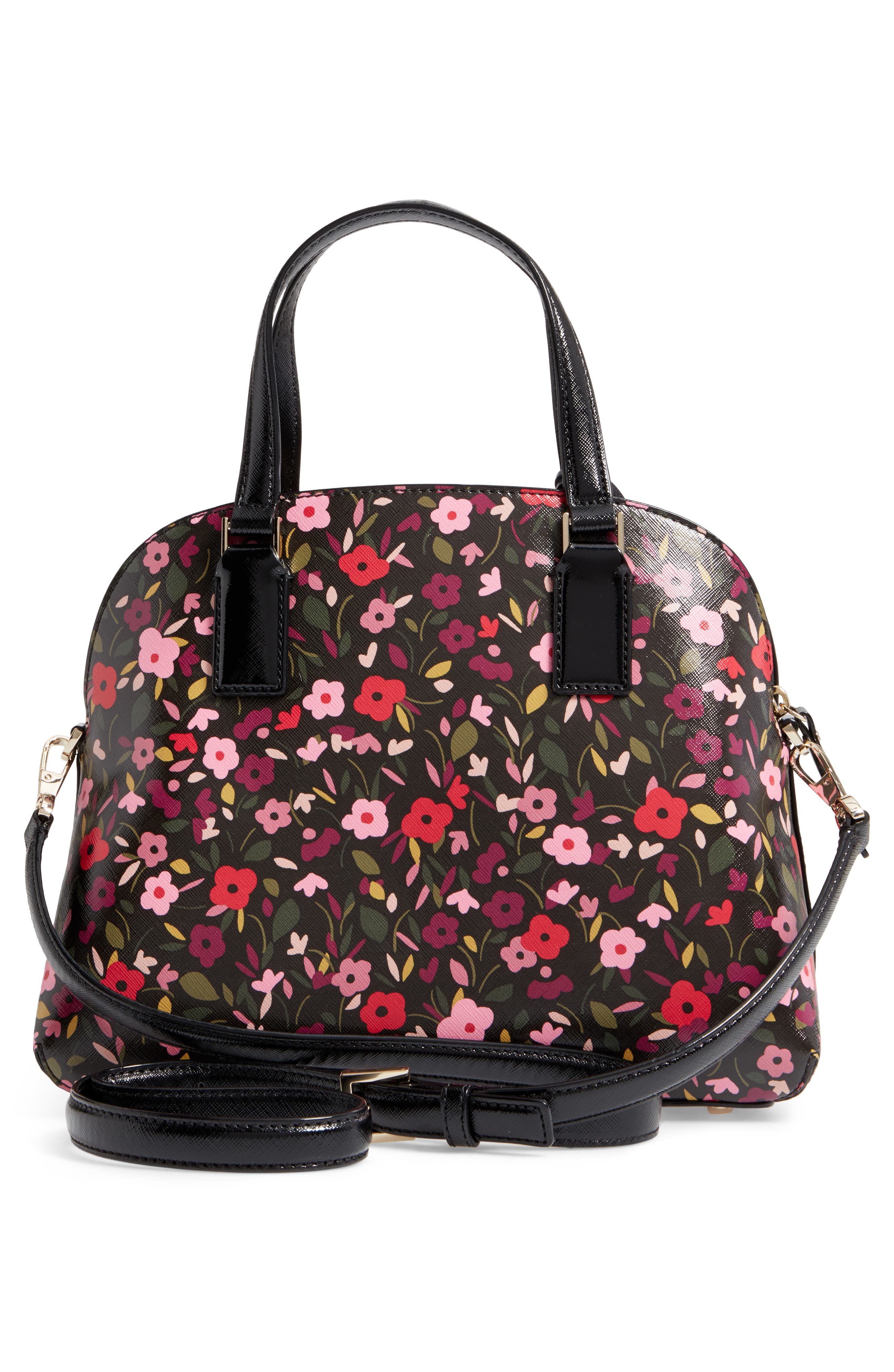 Kate Spade New York cameron street boho floral- lottie leather satchel, Alternate, color, 