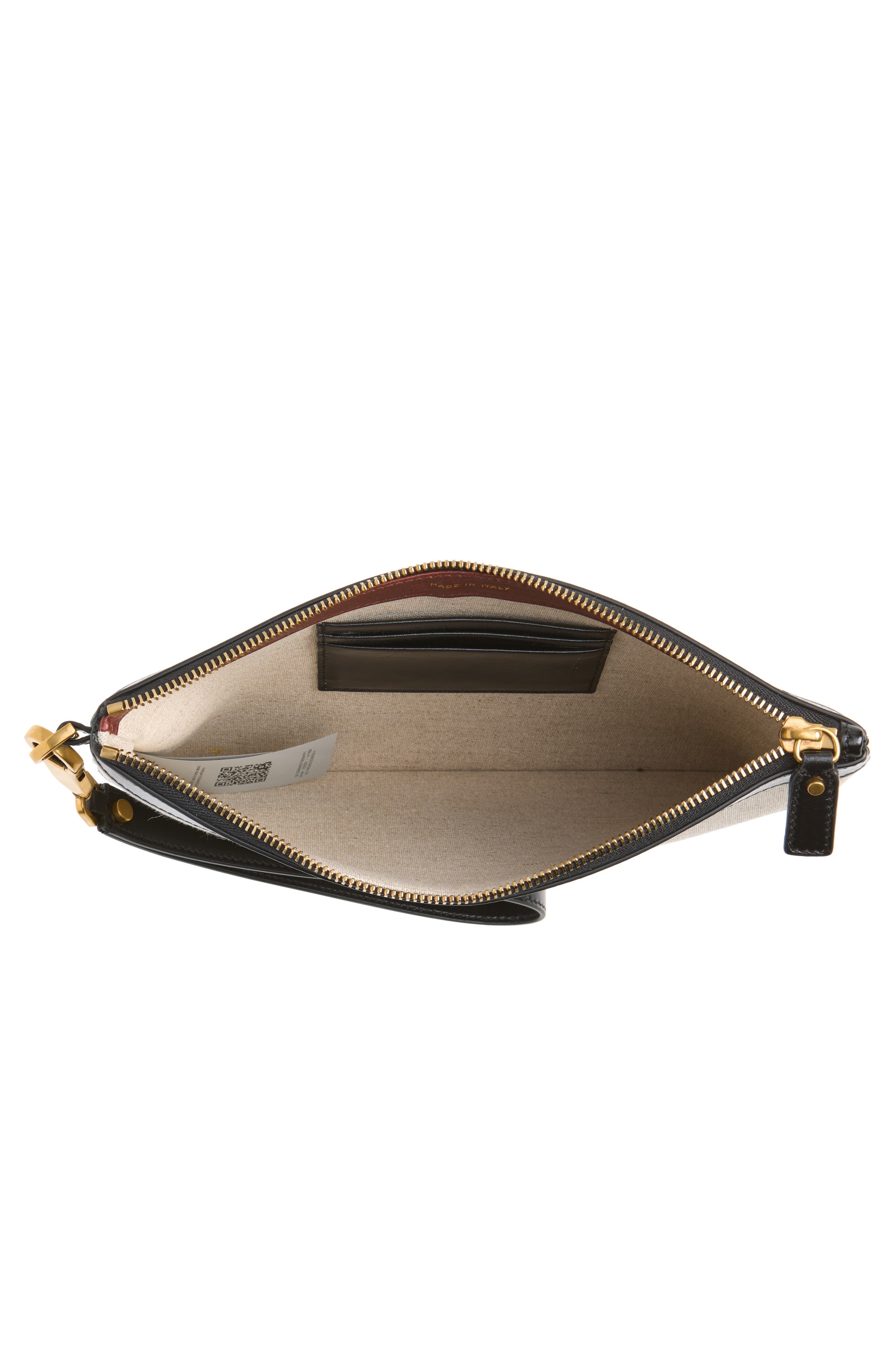 Rivière Canvas Pouch, Alternate, color, BEIGE BLACK GOLD