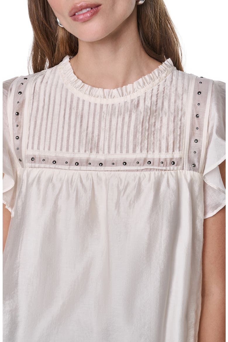 Studded Pintuck Top, Alternate, color, COCONUT
