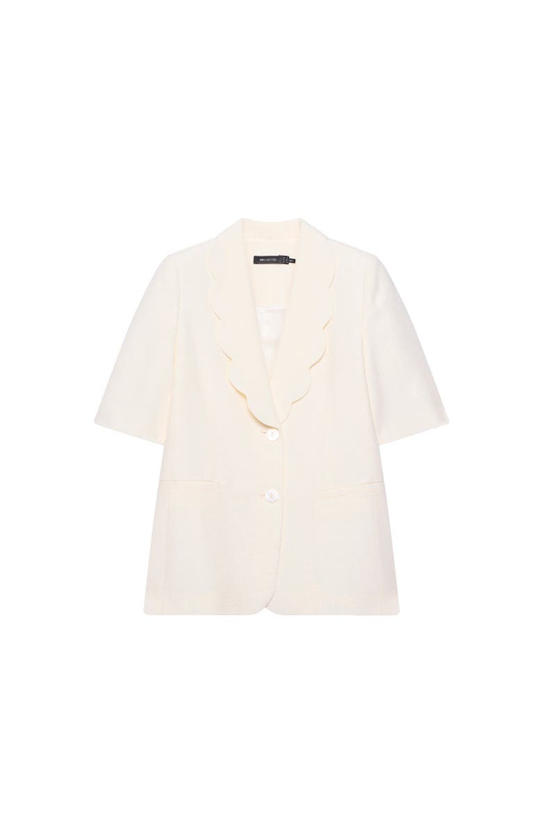 MINT VELVET Scallop Front Short Sleeve Blazer, Alternate, color, Cream
