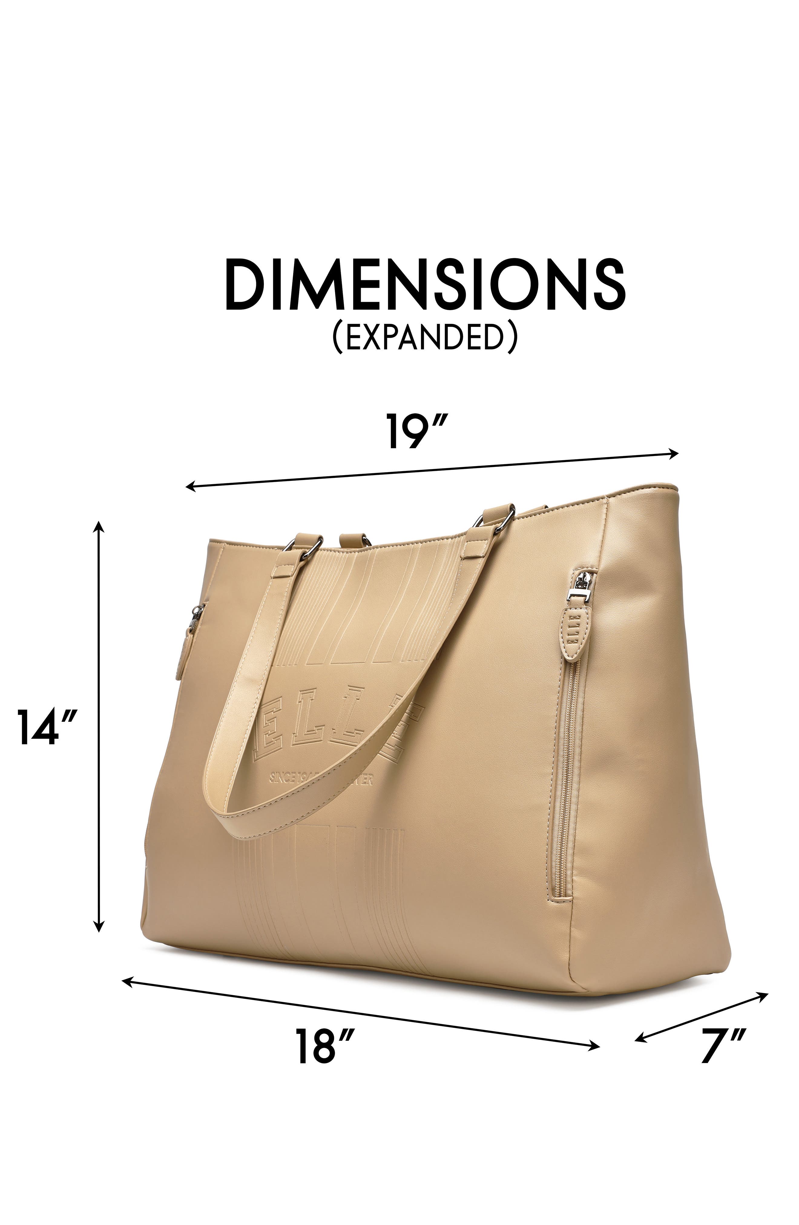 ELLE Roamer 24L Vegan Leather Weekender Duffel Bag, Alternate, color, Nude